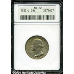 1932-D 25C MS62 ANACS. Well struck with lovely
