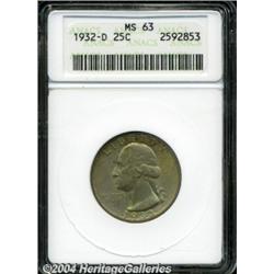 1932-D 25C MS63 ANACS. Well struck with lovely
