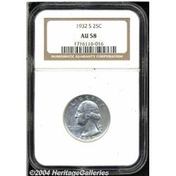 1932-S 25C AU58 NGC. This is a bright, untoned