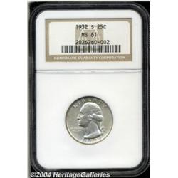1932-S 25C MS61 NGC. Patches of light gray