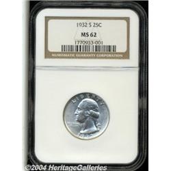 1932-S 25C MS62 NGC. Well struck and nearly