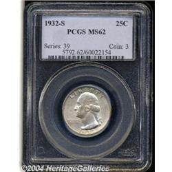 1932-S 25C MS62 PCGS. Well struck with lovely
