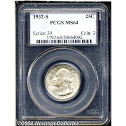 1932-S 25C MS64 PCGS. Well struck and satiny,