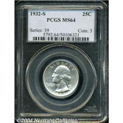 1932-S 25C MS64 PCGS. A fully brilliant