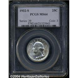 1932-S 25C MS64 PCGS. Lustrous with some soft,