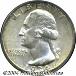 1934-D 25C MS66 PCGS. Lightly toned over the