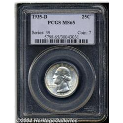 1935-D 25C MS65 PCGS. A boldly struck and
