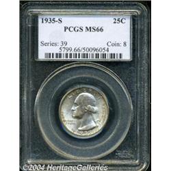 1935-S 25C MS66 PCGS. Brightly lustrous with