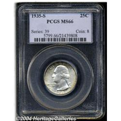 1935-S 25C MS66 PCGS. Golden-brown and