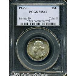 1935-S 25C MS66 PCGS. Lustrous silver-gray