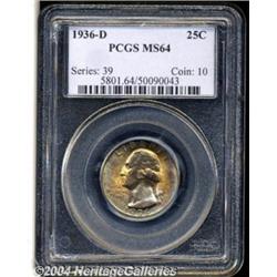 1936-D 25C MS64 PCGS. The obverse is richly