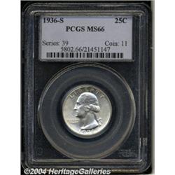 1936-S 25C MS66 PCGS. Well-struck with