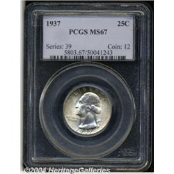 1937 25C MS67 PCGS. Cartwheel luster shows