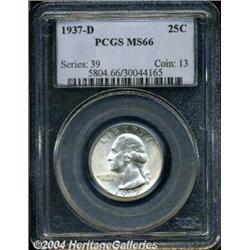 1937-D 25C MS66 PCGS. Lustrous with pale