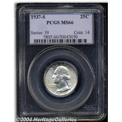 1937-S 25C MS66 PCGS. Lustrous and mostly