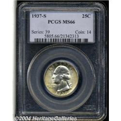 1937-S 25C MS66 PCGS. Attractive golden color