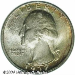 1937-S 25C MS67 NGC. A majestically toned