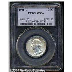1938-S 25C MS66 PCGS. Very light toning is