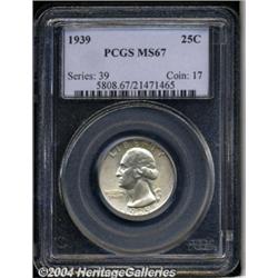 1939 25C MS67 PCGS. A light film of gold