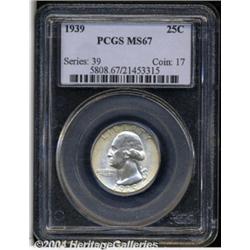 1939 25C MS67 PCGS. Fully struck and satiny,