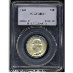 1940 25C MS67 PCGS. Fully struck and satiny,