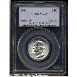 1941 25C MS67 PCGS. Some speckled lilac
