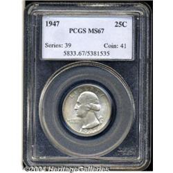 1947 25C MS67 PCGS. Lustrous, mark-free