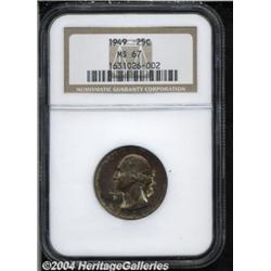 1949 25C MS67 NGC. Fully struck with a rich