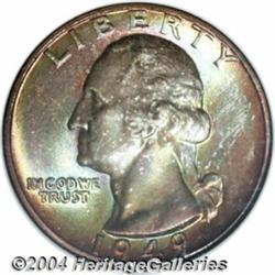 1949-D 25C S MS68 NGC. The surfaces of this