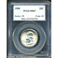 1950 25C MS67 PCGS. Well struck with very