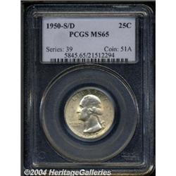 1950-S/D 25C MS65 PCGS. The curve of an