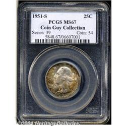 1951-S 25C MS67 PCGS. Ex: Coin Guy Collection.