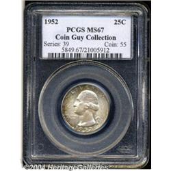 1952 25C MS67 PCGS. Ex: Coin Guy Collection.