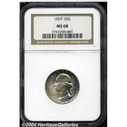 1957 25C MS68 NGC. A nearly flawless example