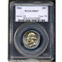 1962 25C MS67 PCGS. Radiant, nearly flawless