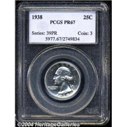 1938 25C PR67 PCGS. A razor-sharp Superb Gem