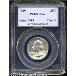 1939 25C PR67 PCGS. Light, hazy golden patina
