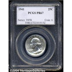 1941 25C PR67 PCGS. Mostly brilliant with some