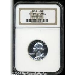 1953 25C PR69 W Cameo NGC. Uncommon white on