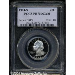 1994-S 25C Clad PR70 Deep Cameo PCGS. Fully