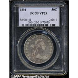 1801 50C VF25 PCGS. O-102, R.4. Attractive