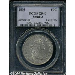 1803 50C Small 3 XF40 PCGS. O-104, R.3. The