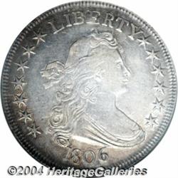 1806 50C Pointed 6, Stem AU55 NGC. O-119, R.3.