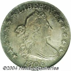 1806 50C Pointed 6, No Stem AU58 NGC. O-109a,