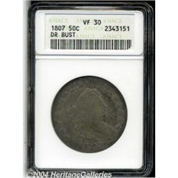 1807 50C Draped Bust VF30 ANACS. O-102, R.2.