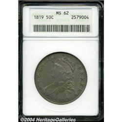 1819 50C MS62 ANACS. O-107a, R.3. An early die