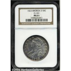1823 50C Broken 3 MS61 NGC. O-101, R.3. An
