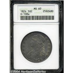 1824 50C MS60 ANACS. O-108a, R.2. Peripheral