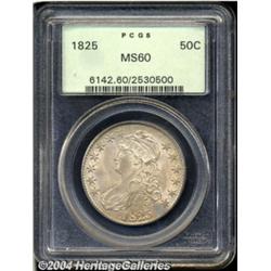 1825 50C MS60 PCGS. O-114, R.1. The 1 in the