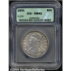 1831 50C MS62 ICG. O-103, R.1. Shimmering,